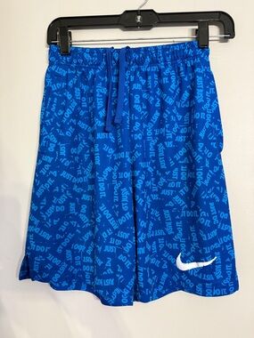 Nike boys Dri Fit Athletic Shorts Blue Size large